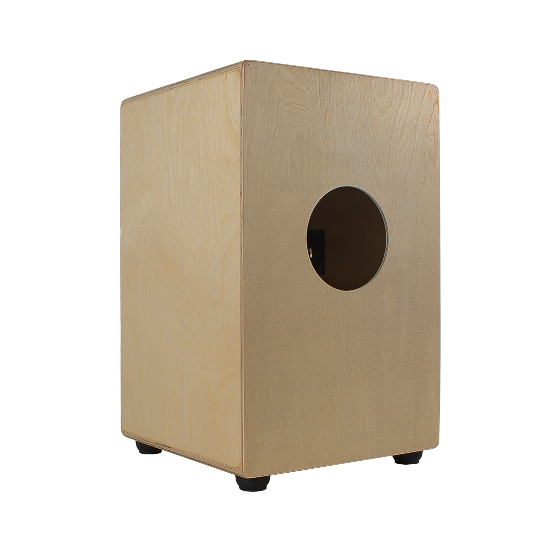 CAJON PERUANO CON TAPA ATORNILLADA Y BORDONERA AJUSTABLE, COLOR NATURAL, DIMENSIONES 48 CM x 29.8 CM x 30.2 CM