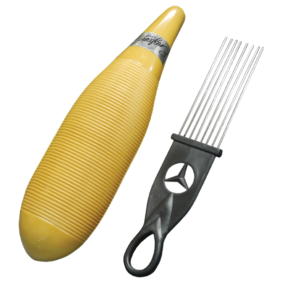 GUIRO PLASTICO DE CUERPO CERRADO, LONG. 25.6 CM