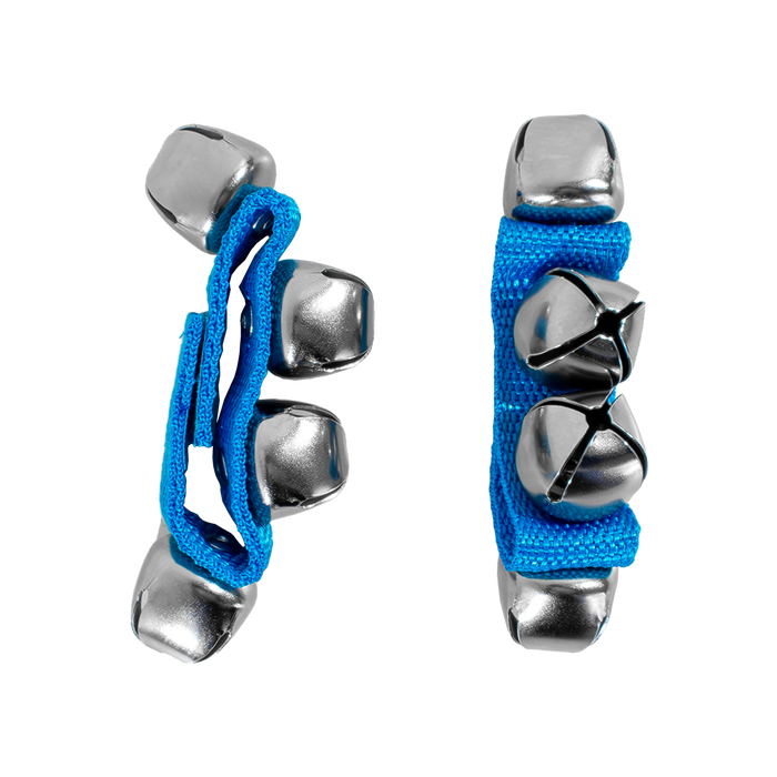 CASCABEL PULSERA DE POLIPROPILENO AJUSTABLE CON VELCRO, INCLUYE 4 CASCABELES DE METAL