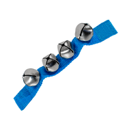 CASCABEL PULSERA DE POLIPROPILENO AJUSTABLE CON VELCRO, INCLUYE 4 CASCABELES DE METAL