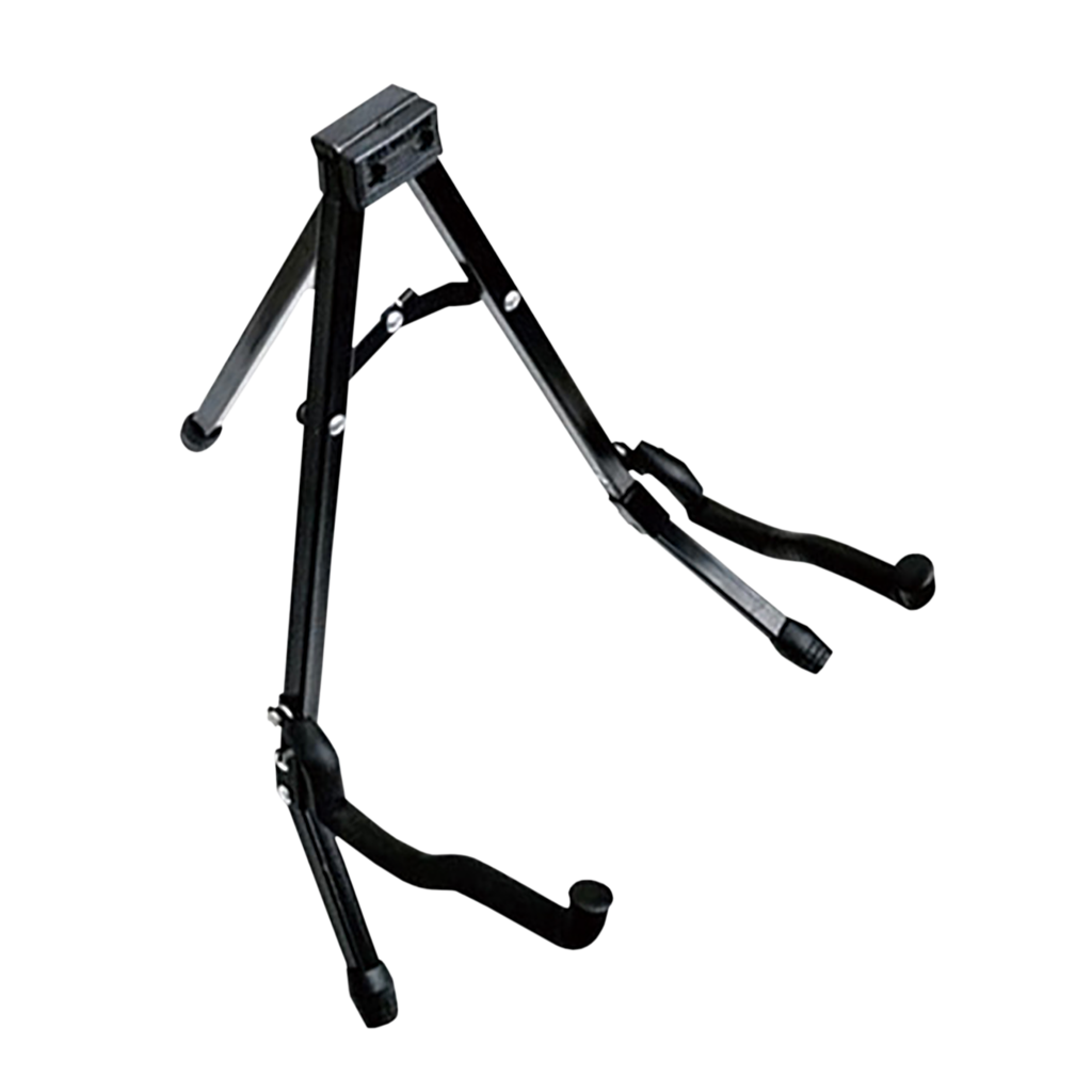 SOPORTE PLEGLABE PARA GUITARRAS Y BAJO, COLOR NEGRO, PLEGABLE, DE METAL