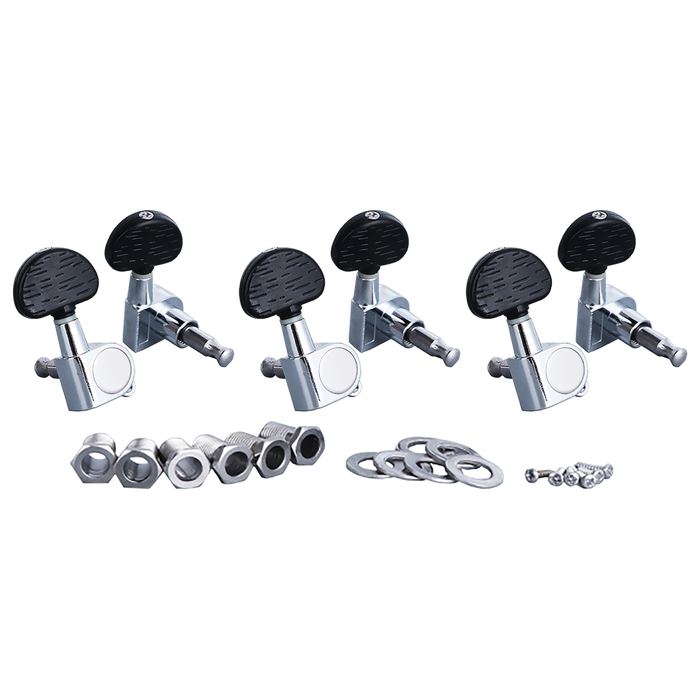 SET DE CLAVIJAS PARA GUITARRA ACUSTICA, NIQUELADAS