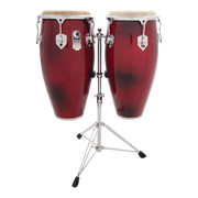 SET DE CONGAS 11 - 11.75" DE MADERA MAPLE, SERIE ELITE PRO, COLOR CONCHO DE VINO, INCLUYE SOPORTE CROMADO