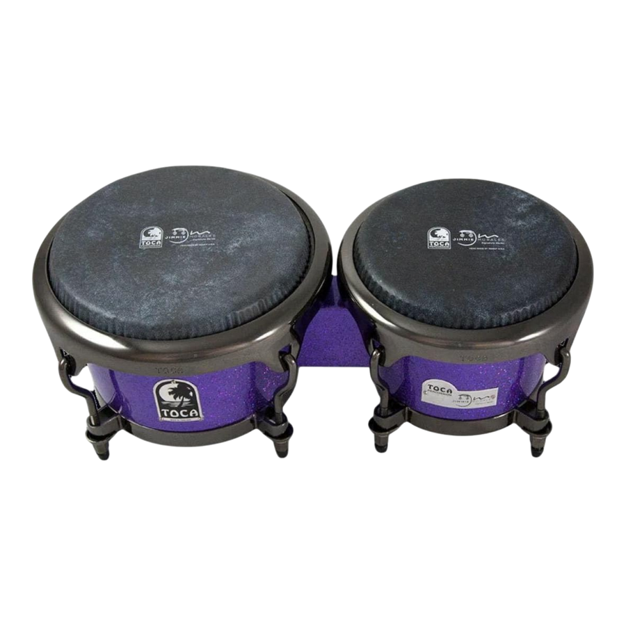 BONGO 7 - 8.5", DE FIBRA DE VIDRIO, SIGNATURE JIMMIE MORALES, COLOR PURPURA, PARCHES SINTETICO