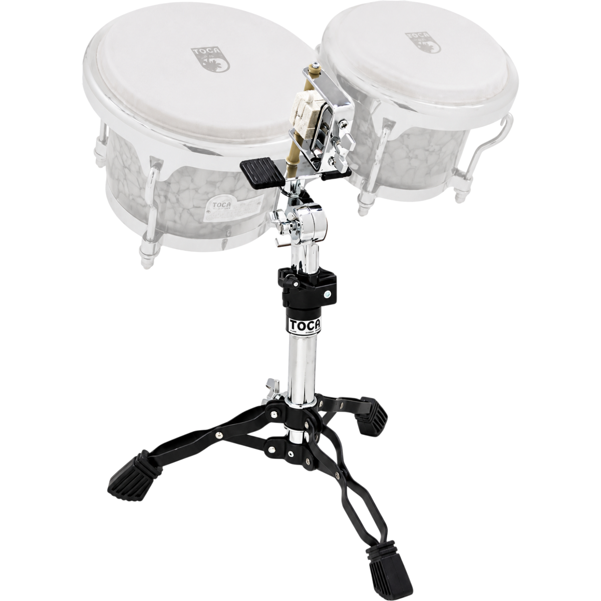 SOPORTE TRIPODE PARA BONGO, PARA BONGOSERO SENTADO, NIQUELADO