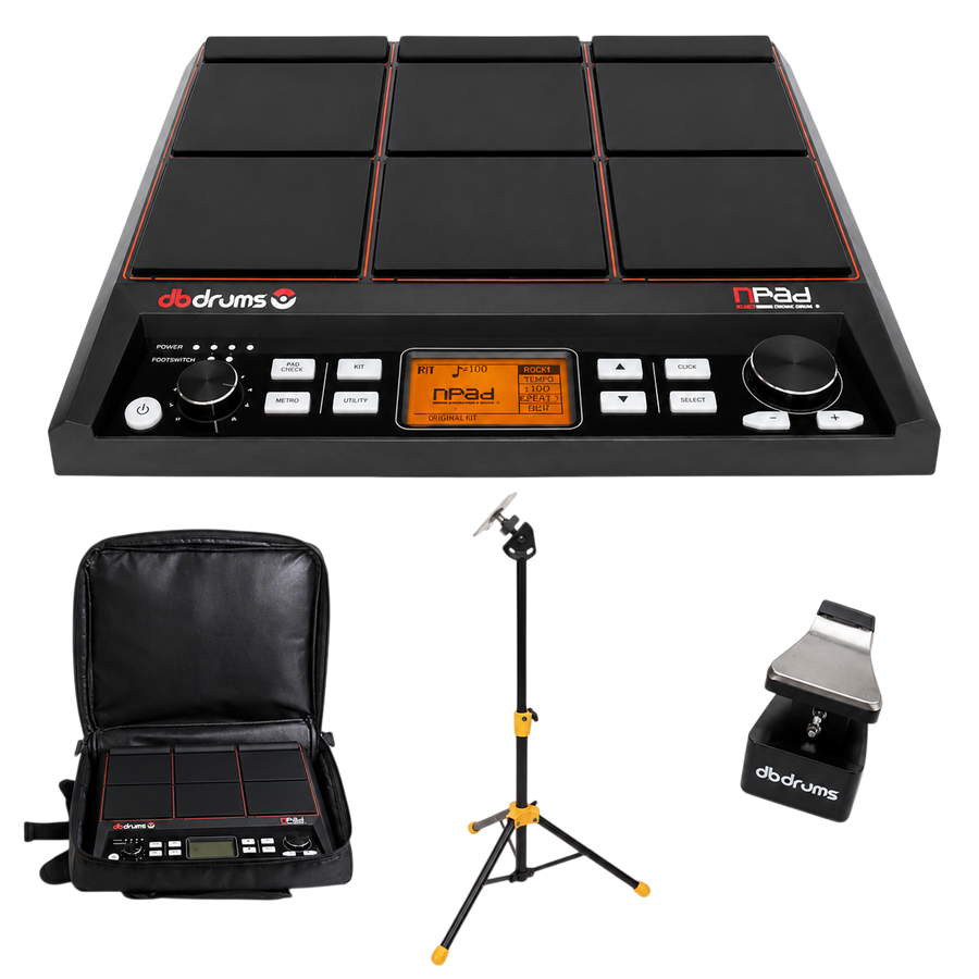 MULTIPAD DE PERCUSION ELECTRONICO, 1 GB DE MEMORIA INTERNA, 9 PADS, PANTALLA LED, PUERTO USB-HOT MIDI, INCLUYE BOLSO, SOPORTE, TRIGGER DE 1 ZONA
