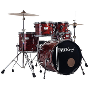 Drums 5 Tambores , Rojo , 10 x 07 Pulg, 12 x 8 Pulg, 16 x 15 Pulg, 22 x 18 Pulg, ODERY IR.220-HW-BT