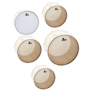 SET DE PARCHES 10",12",16", 22" DHA 1 CAPA TRANSPARENTE, 14" RUGOSO, PARA BATERIA