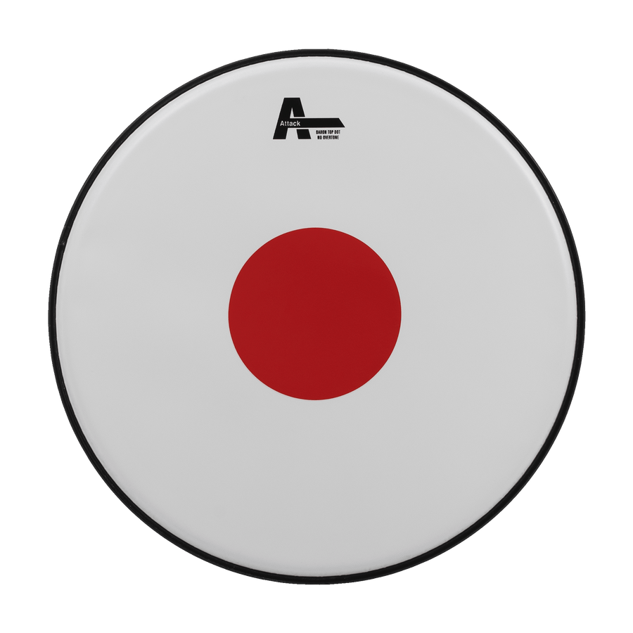 PARCHE 14" PARA REDOBLANTE DE BATERIA O BANDA DE GUERRA, SEMI RUGOSO, UNA CAPA DE 10 MIL., BLANCO CON APAGADOR DE ARMONICOS