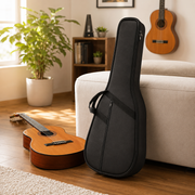 Estuche rigido para Guitarra Clásica de escala 39 PULG., madera recubierta de Polipropileno, color negro