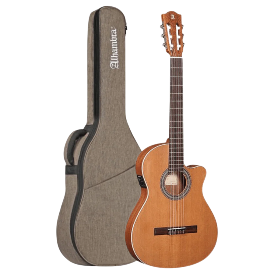 GUITARRA ELECTROCLASICA 39", CUTAWAY, CON EQ FISHMAN, COLOR NATURAL ACABADO MATE, TAPA DE CEDRO MACIZO, FONDO Y AROS DE WENGUE, CUERDAS D ADDARIO, INCLUYE BOLSO DE 10MM DE ESPESOR