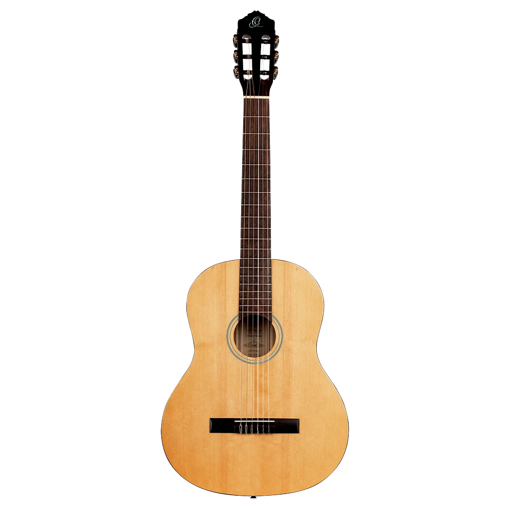 GUITARRA CLASICA 39", COLOR NATURAL, ACABADO LACADO ALTO BRILLO, TAPA DE ABETO, FONDO Y AROS DE CATALPA, CUERDAS ORTEGA