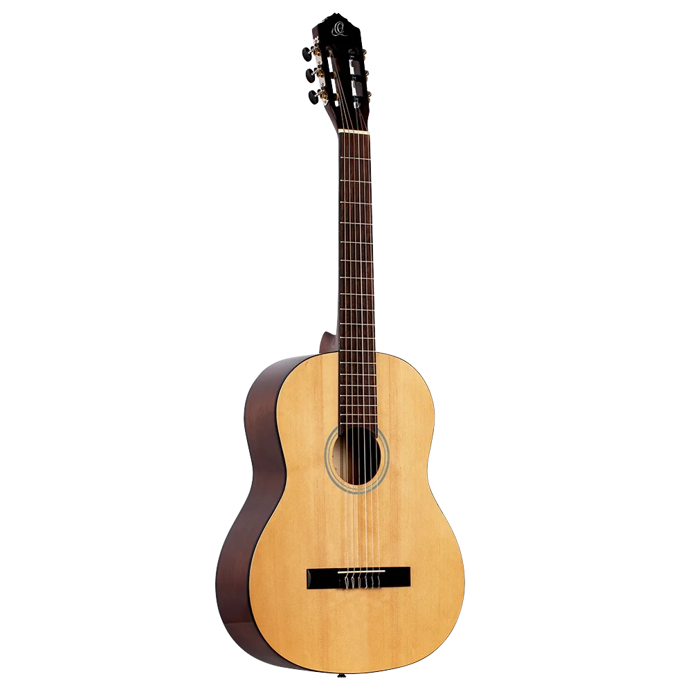 GUITARRA CLASICA 39", COLOR NATURAL, ACABADO LACADO ALTO BRILLO, TAPA DE ABETO, FONDO Y AROS DE CATALPA, CUERDAS ORTEGA
