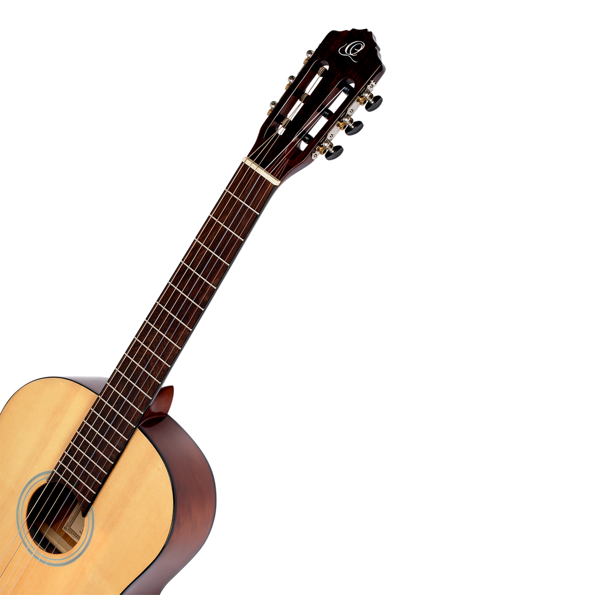 GUITARRA CLASICA 39", COLOR NATURAL, ACABADO LACADO ALTO BRILLO, TAPA DE ABETO, FONDO Y AROS DE CATALPA, CUERDAS ORTEGA