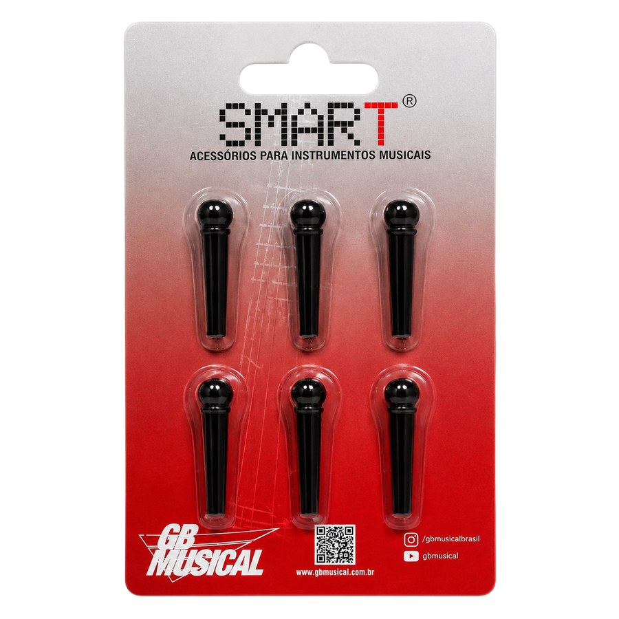 ANCLAJE PARA CUERDAS DE GUITARRA ACUSTICA DE COLOR NEGRO