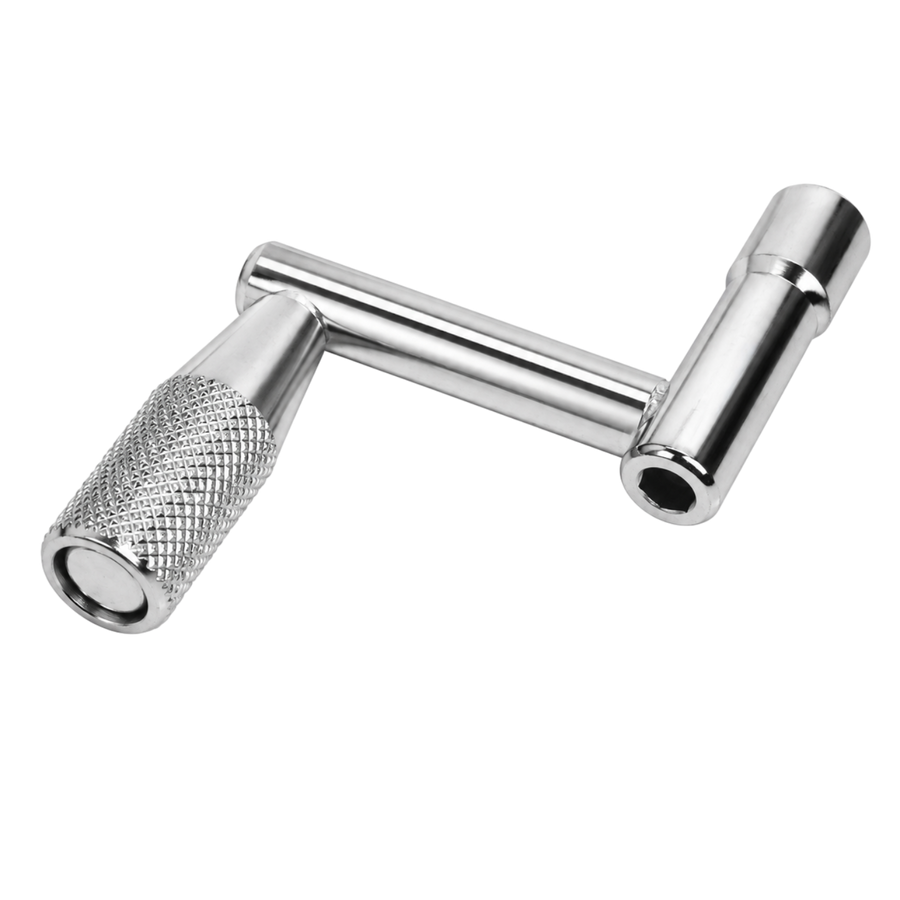 LLAVE PARA AFINAR TAMBORES DE BATERIAS TIPO MANEVELA, NIQUELADA