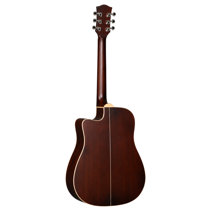 GUITARRA ELECTROACUSTICA 41", CUTAWAY, CON EQ MINGS, COLOR NATURAL ACABADO DE ALTO BRILLO, TAPA DE CEDRO MACIZO, FONDO Y AROS DE SAPELLI, CUERDAS D ADDARIO, INCLUYE BOLSO