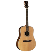 GUITARRA ACUSTICA 41", CUTAWAY COLOR NATURAL, ACABADO ALTO BRILLO, TAPA DE CEDRO MACIZO, FONDO Y AROS DE PALOSANTO, CUERDAS D ADDARIO, INCLUYE BOLSO DE 10MM DE ESPESOR