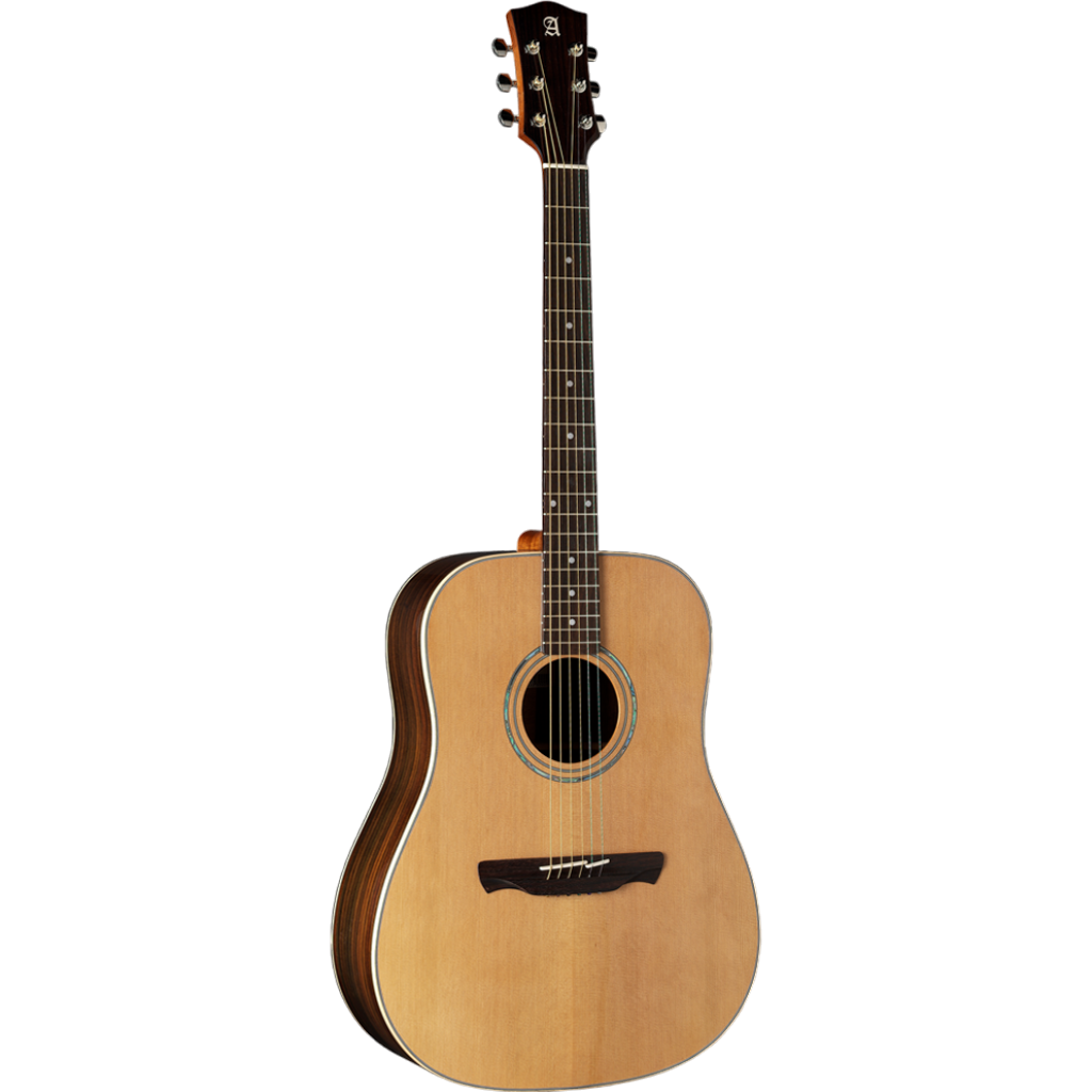 GUITARRA ACUSTICA 41", CUTAWAY COLOR NATURAL, ACABADO ALTO BRILLO, TAPA DE CEDRO MACIZO, FONDO Y AROS DE PALOSANTO, CUERDAS D ADDARIO, INCLUYE BOLSO DE 10MM DE ESPESOR