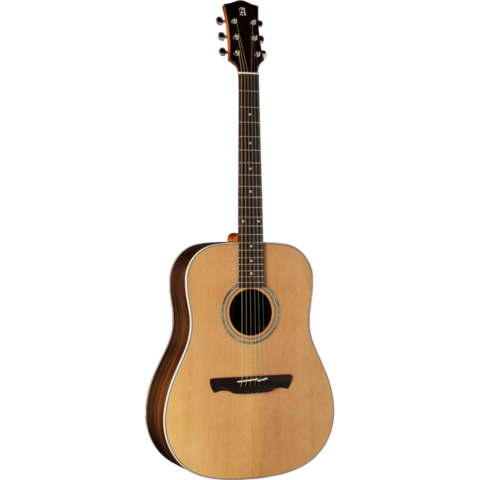 GUITARRA ACUSTICA 41", CUTAWAY COLOR NATURAL, ACABADO ALTO BRILLO, TAPA DE CEDRO MACIZO, FONDO Y AROS DE PALOSANTO, CUERDAS D ADDARIO, INCLUYE BOLSO DE 10MM DE ESPESOR