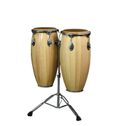 SET DE CONGAS 11 - 12", MADERA DE ARCE COLOR NATURAL, CON ARO NIQUELADOS, INCLUYE SOPORTE
