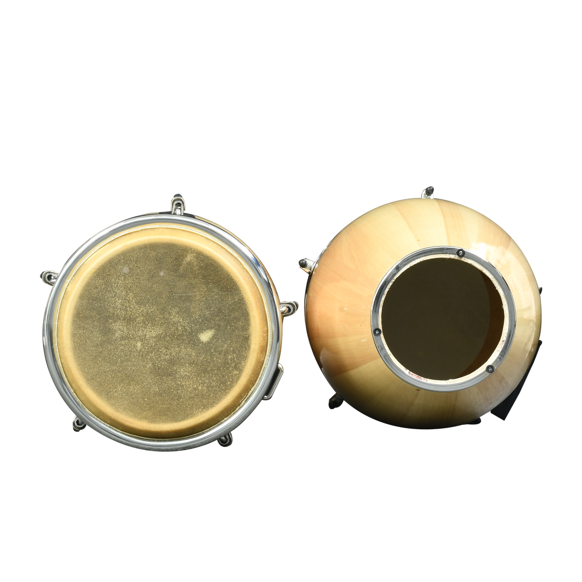 SET DE CONGAS 11 - 12", MADERA DE ARCE COLOR NATURAL, CON ARO NIQUELADOS, INCLUYE SOPORTE