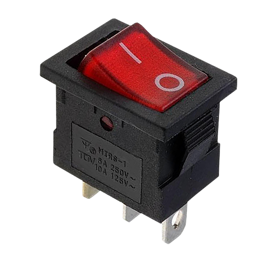 SWITCH CON NEON, 3 PINES, 2 POSICIONES, ON/OFF, 10A 125A, 6A-250V