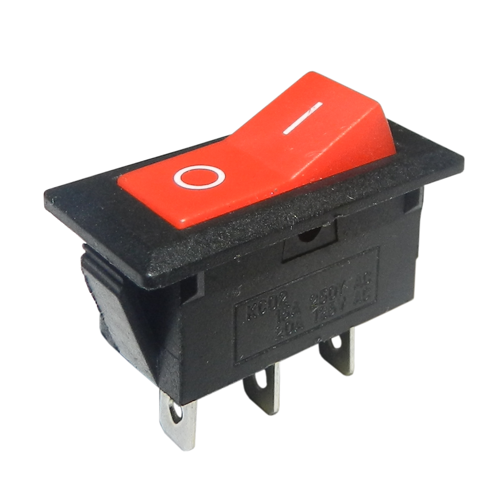 SWITCH CON NEON, 3 PINES, 2 POSICIONES, ON/OFF, 20A 125V