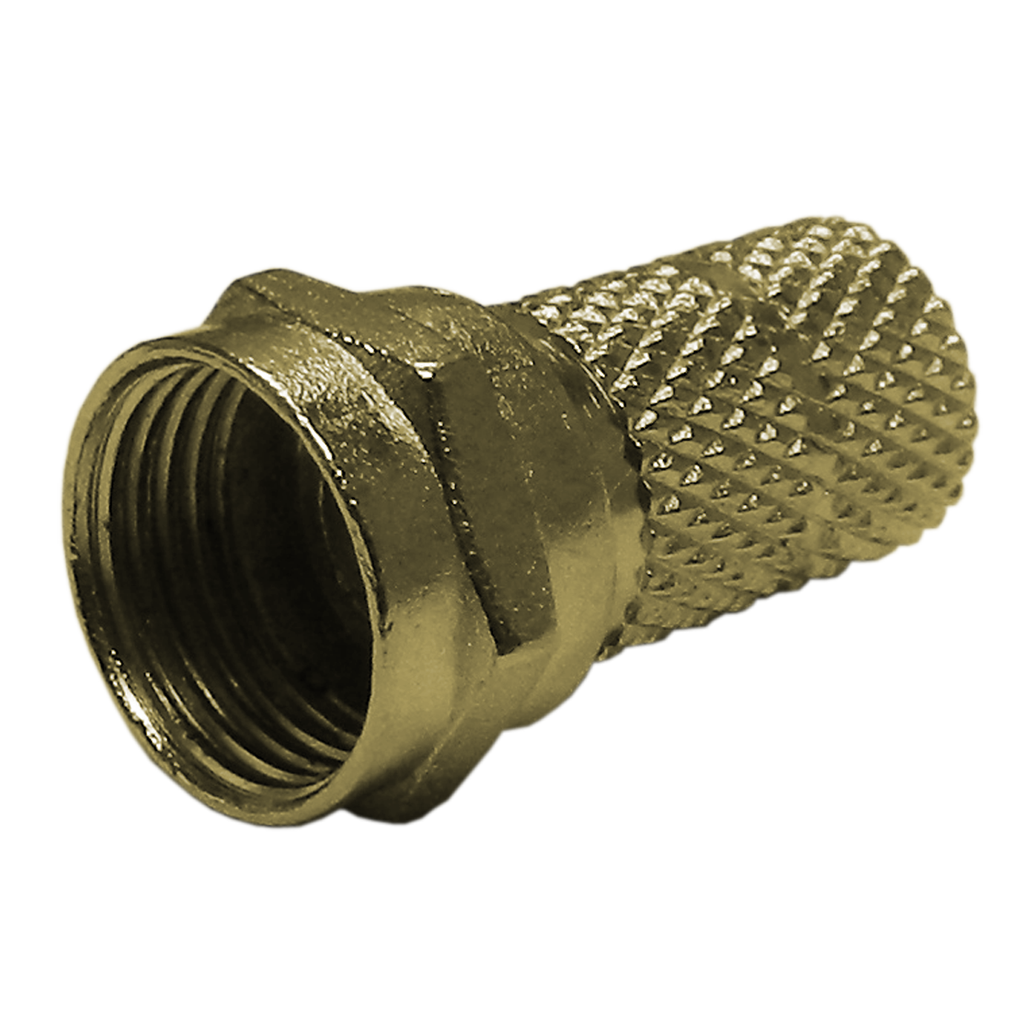 CONECTOR COAXIAL, RG6 TIPO ROSCA, DORADO