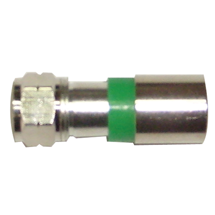 CONECTOR COAXIAL, RG6 VERDE DE COMPRESION