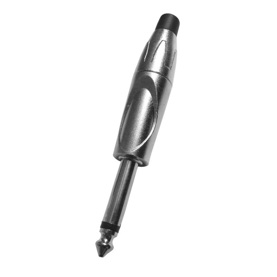 PLUG 6.3MM PLATEADO, MONO SIN RESORTE, METALICO