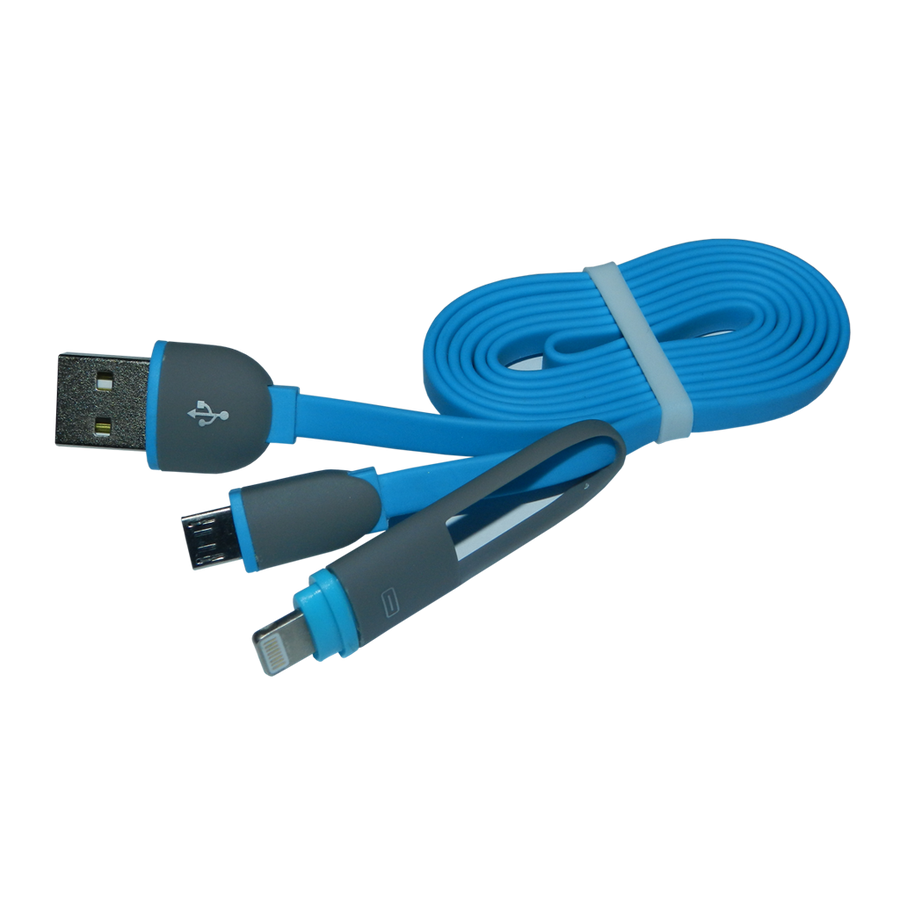 Cable USB Conector Tipo Iphone 6 y Samsung, 1 m Long. Cable, BX CA-USB-SAM-IPH-AZUL