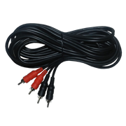 CABLE DE AUDIO, 2 PLUG RCA A 2 PLUG RCA, NEGRO, 3MTS