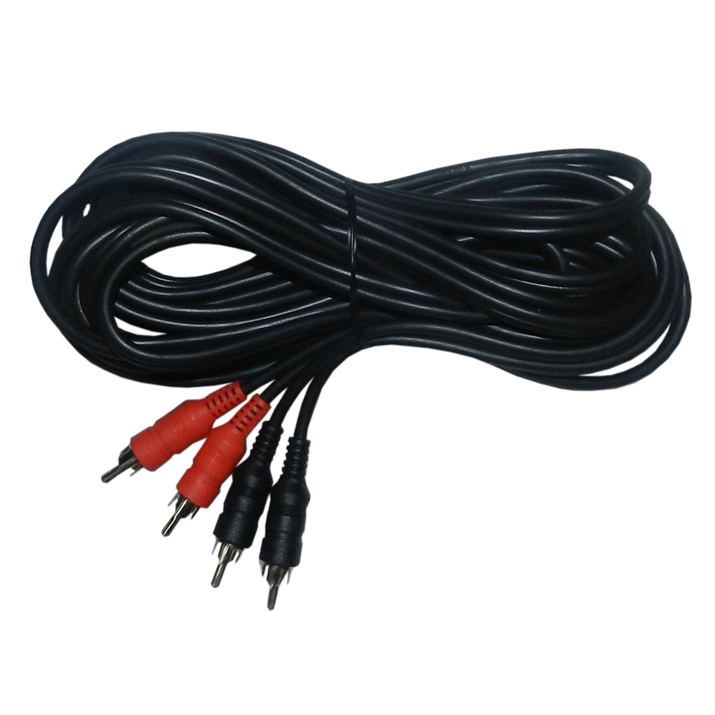 CABLE DE AUDIO, 2 PLUG RCA A 2 PLUG RCA, NEGRO, 3MTS
