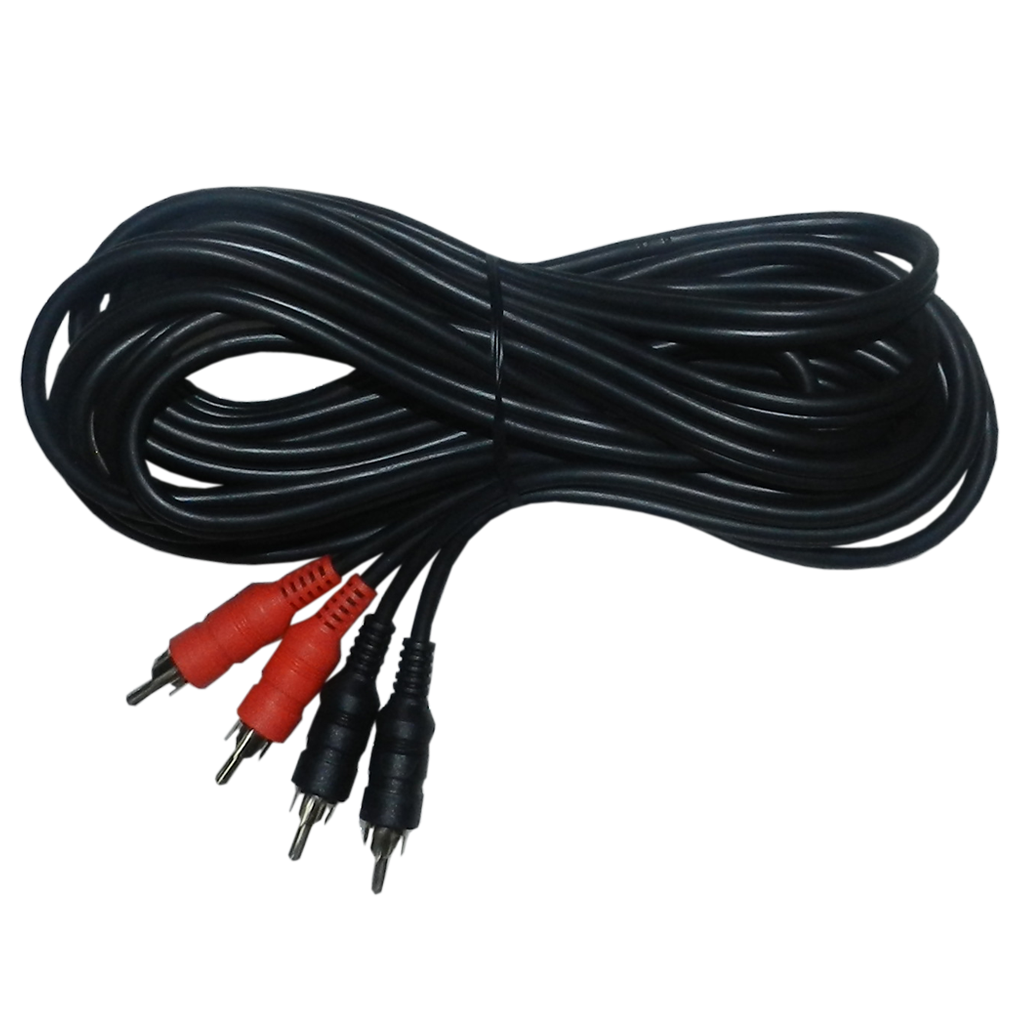 CABLE DE AUDIO, 2 PLUG RCA A 2 PLUG RCA, NEGRO, 5MTS