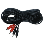 CABLE DE AUDIO, 2 PLUG RCA A 2 PLUG RCA, NEGRO, 5MTS