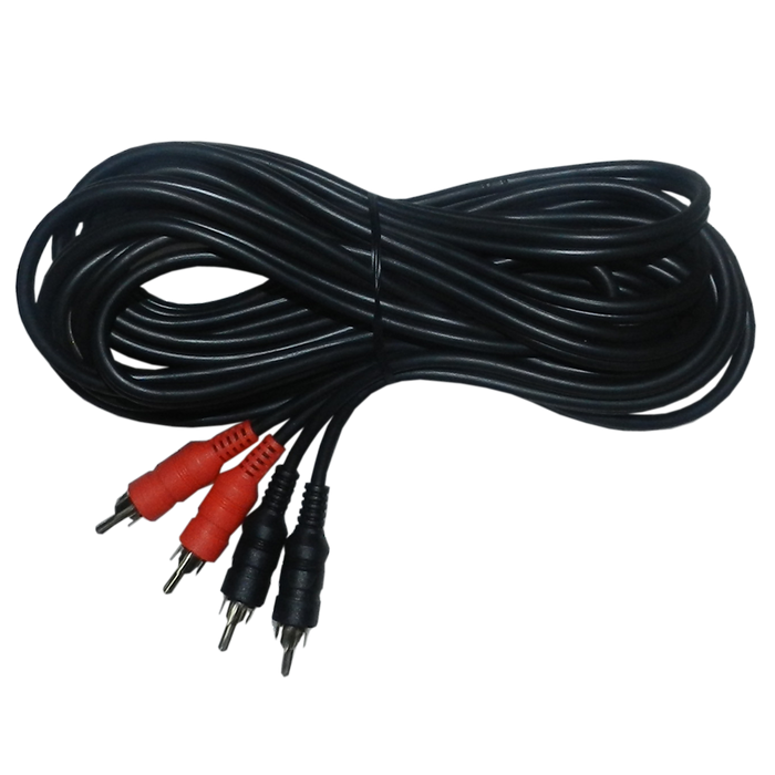 CABLE DE AUDIO, 2 PLUG RCA A 2 PLUG RCA, NEGRO, 5MTS