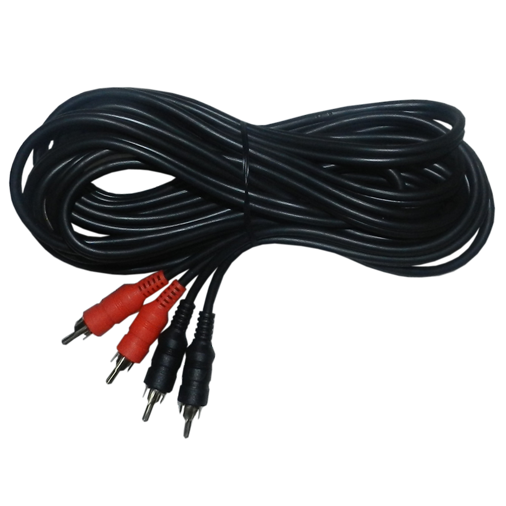 CABLE DE AUDIO, 2 PLUG RCA A 2 PLUG RCA, NEGRO, 7MTS