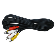 CABLE DE AUDIO, 3 PLUG RCA A 3 PLUG RCA, NEGRO, 12MTS