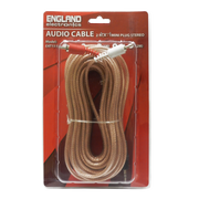 CABLE DE AUDIO TRANSPARENTE, 2 PLUG RCA A PLUG 3.5MM, CCS/CCA, 7MTS