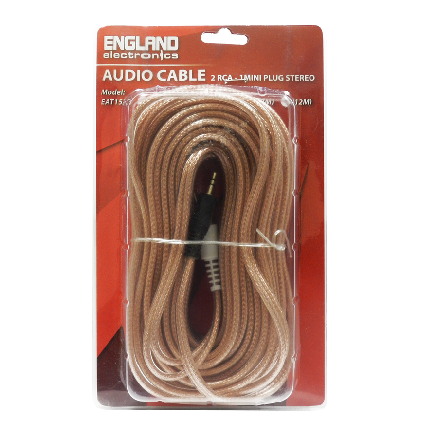 CABLE DE AUDIO TRANSPARENTE, 2 PLUG RCA A PLUG 3.5MM, CCS/CCA, 12MTS