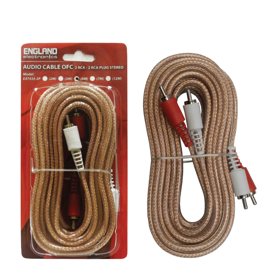 CABLE DE AUDIO TRANSPARENTE, 2 PLUG RCA A 2 PLUG RCA, CCS/CCA, 2MTS