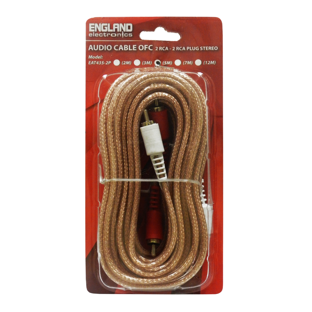 CABLE DE AUDIO TRANSPARENTE, 2 PLUG RCA A 2 PLUG RCA, CCS/CCA, 2MTS