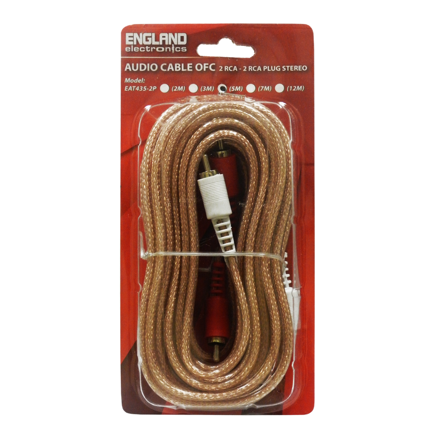 CABLE DE AUDIO TRANSPARENTE, 2 PLUG RCA A 2 PLUG RCA, CCS/CCA, 2MTS
