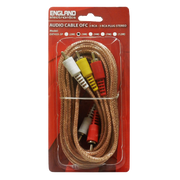 CABLE DE AUDIO TRANSPARENTE, 3 PLUG RCA A 3 PLUG RCA, CCS/CCA, 3MTS