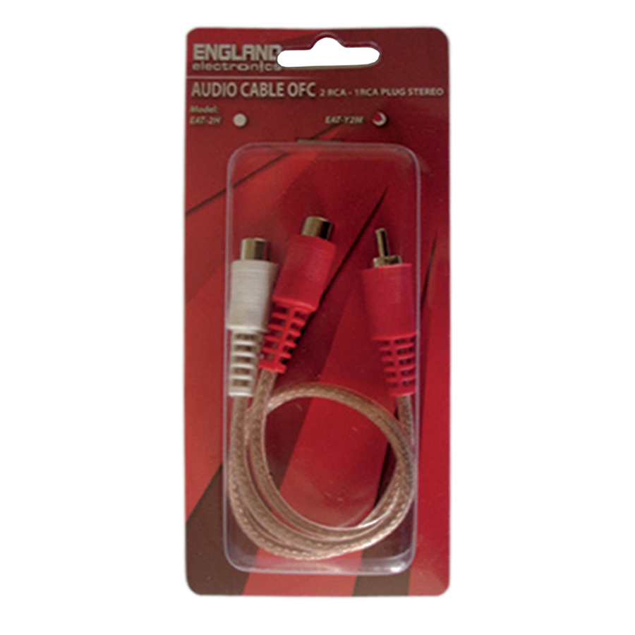 Cable para Audio 2 Plug RCA a 1 Jack RCA, 0.30 m Long. Cable, ENGLAND ELECTRONICS EAT-Y2H
