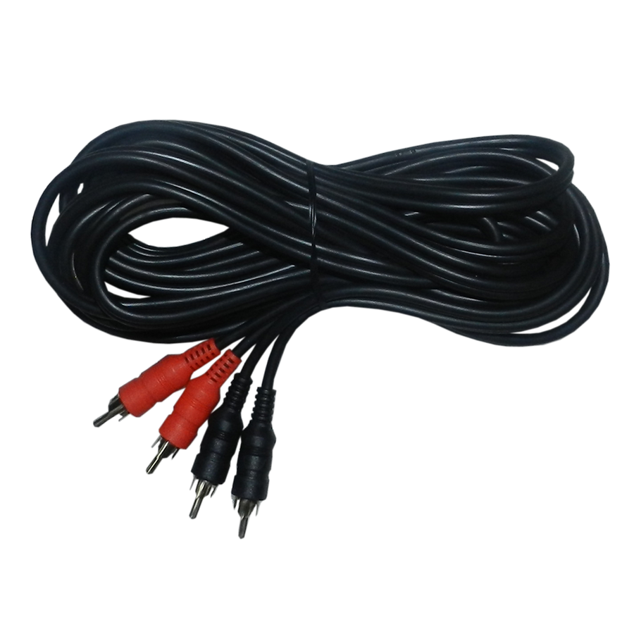 CABLE DE AUDIO, 2 PLUG RCA A 2 PLUG RCA, NEGRO, 2MTS