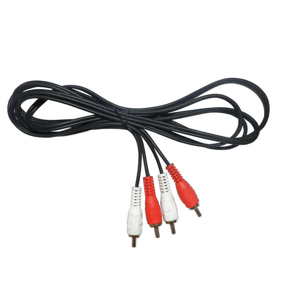 CABLE DE AUDIO, 2 PLUG RCA A 2 PLUG RCA FINO, NEGRO, 2MTS