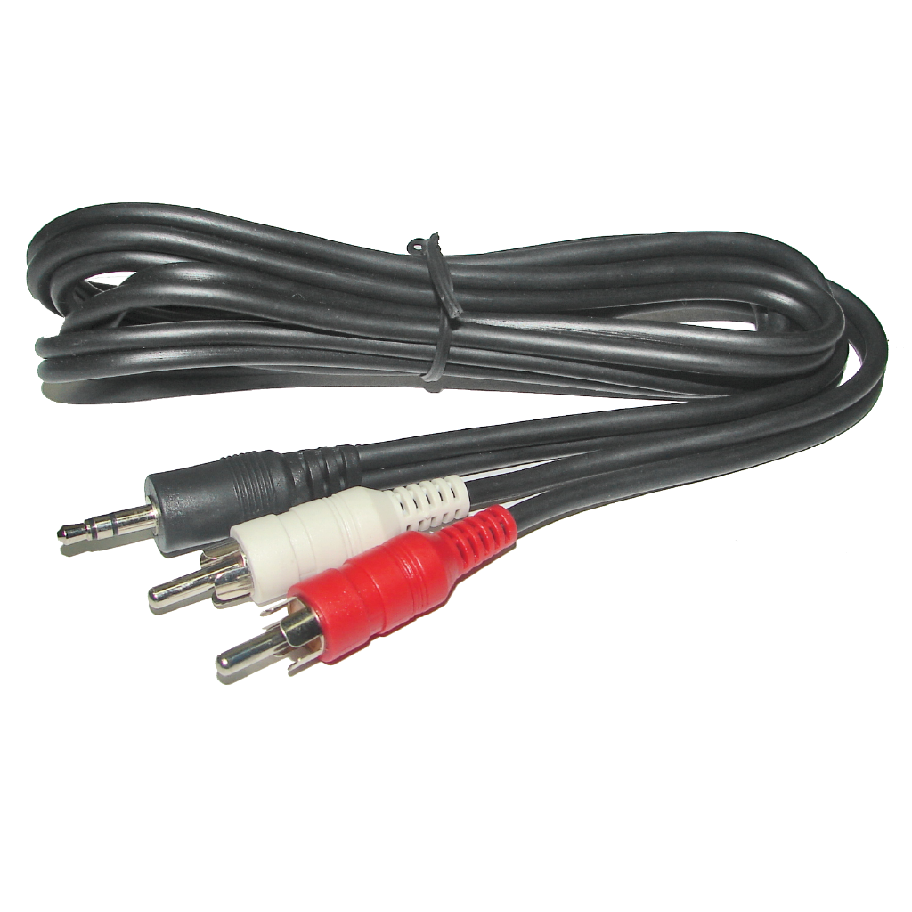 CABLE DE AUDIO, PLUG 3.5MM ESTEREO A 2 PLUG RCA, CCA, 12MTS