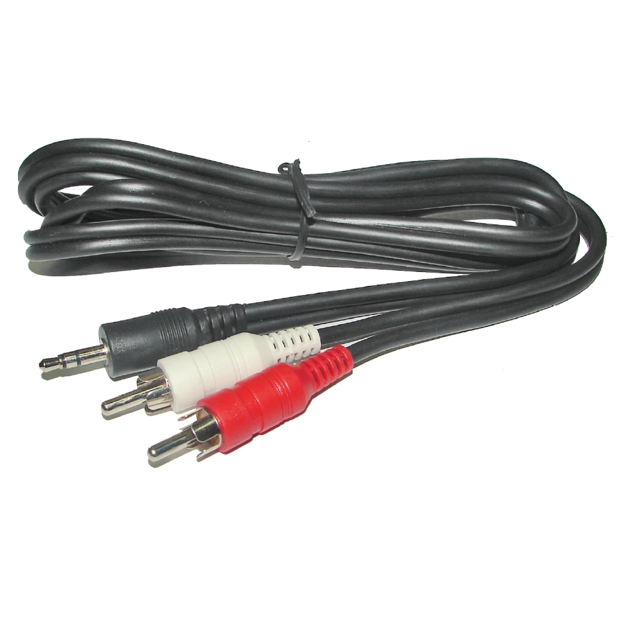 CABLE DE AUDIO, PLUG 3.5MM ESTEREO A 2 PLUG RCA, CCA, 12MTS